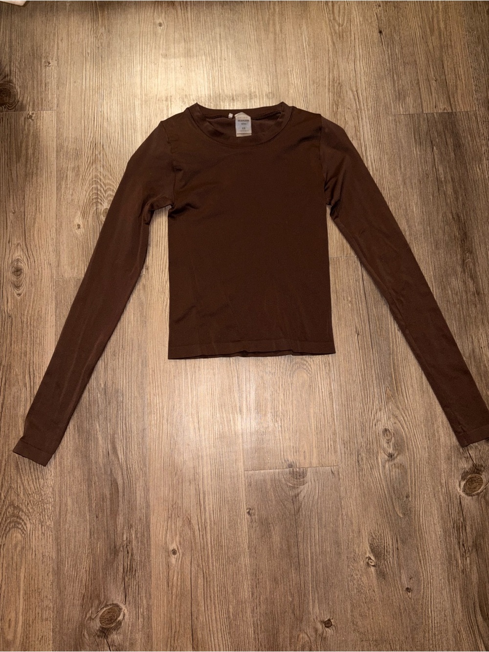 Aritzia Cropped Brown Seamless Tee